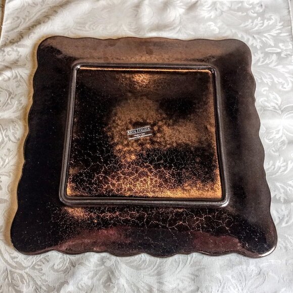 Arte Italica Merletto Metallic Square Ceramic Tray - Picture 4 of 6
